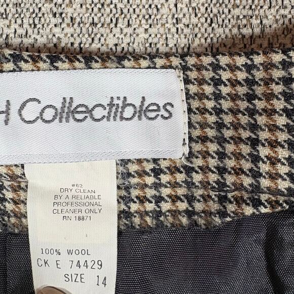 JH COLLECTIBLES HOUNDSTOOTH WOOL LINED POCKET SKIRT WOMENS SIZE 14 - Picture 2 of 6